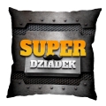 Poduszka dla Dziadka z Nadrukiem - Prezent na Dzień Dziadka - Super Dziadek - Wąsy