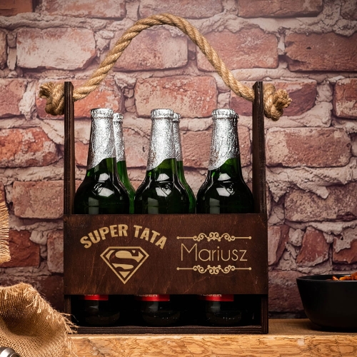 Nosidło na piwo z grawerem ciemne