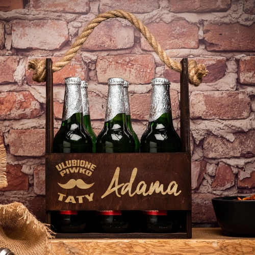 Nosidło na piwo z grawerem ciemne