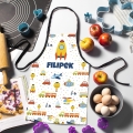 Fartuszek dla Dziecka z Imieniem - Dziecięcy Fartuszek Kuchenny z Nadrukiem - Prezent na Dzień Dziecka - Rakieta
