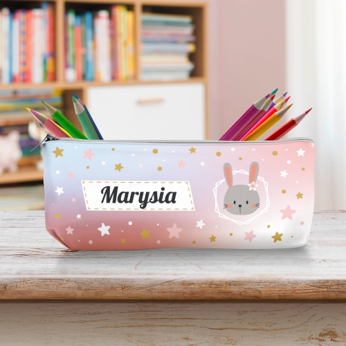 Piórnik Szkolny Dla Dzieci z Imieniem do Szkoły Przedszkola - Króliś