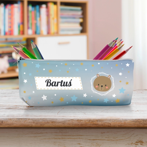 Piórnik Szkolny Dla Dzieci z Imieniem do Szkoły Przedszkola - Miś