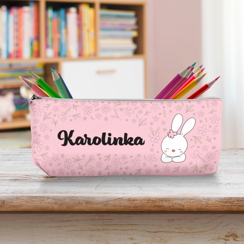 Piórnik Szkolny Dla Dzieci z Imieniem do Szkoły Przedszkola - Króliczek