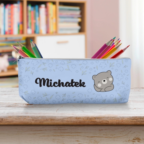 Piórnik Szkolny Dla Dzieci z Imieniem do Szkoły Przedszkola - Misiu