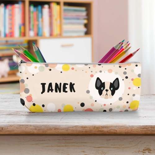 Piórnik Szkolny Dla Dzieci z Imieniem do Szkoły Przedszkola - Pies