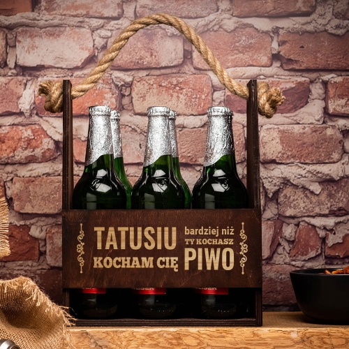 Nosidło na piwo z grawerem ciemne