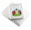 Biblia w pudełku Prezent na Komunię Świętą - Pamiątka Pierwszej Komunii Świętej - Biała