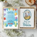 Biblia w Pudełku Prezent na Pierwsze Urodziny - Prezent na Roczek - Biblia dla Dzieci - Autko - Biała