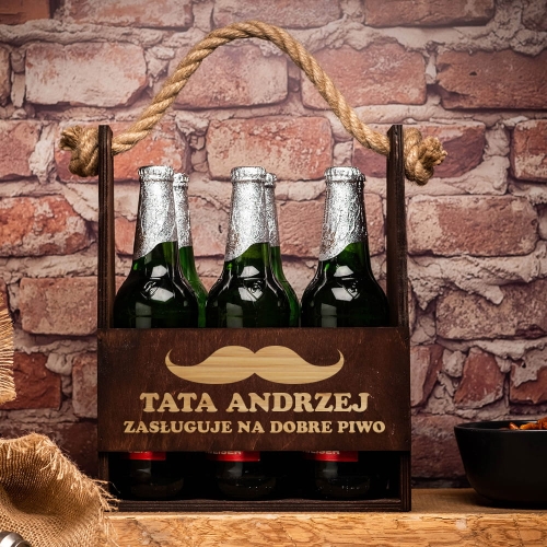 Nosidło na piwo z grawerem ciemne