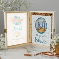Biblia w Pudełku Prezent na Narodziny - Metryczka Urodzenia - Biblia dla Dzieci - Biała