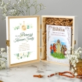 Biblia w Pudełku Prezent na Komunię Świętą - Pamiątka Pierwszej Komunii Świętej - Biała