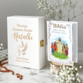 Biblia w Pudełku Prezent na Komunię Świętą - Pamiątka Pierwszej Komunii Świętej - Biała