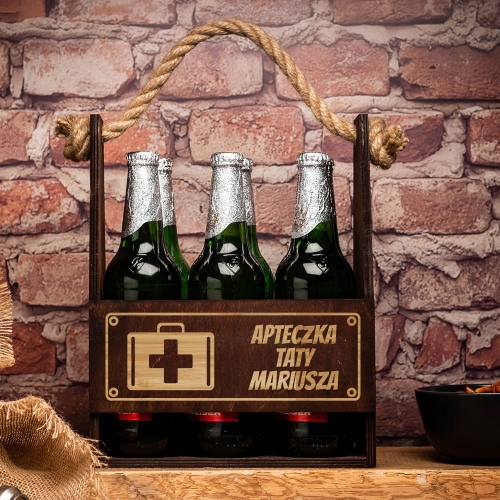 Nosidło na piwo z grawerem ciemne