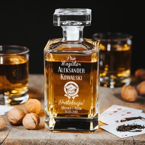 Karafka na whisky z grawerem na obronę pracy magisterskiej