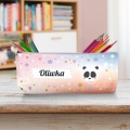 Komplet Worek na Buty + Piórnik Dla Dzieci z Imieniem do Szkoły Przedszkola - Panda