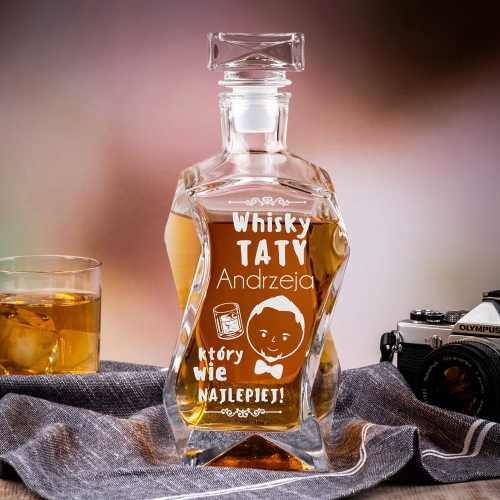 Karafka na whisky z grawerem dla taty