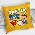 Prezent na Dzień Chłopaka w Klasie - Poduszka Kolorowa z Imieniem dla Chłopaka - Super Chłopak