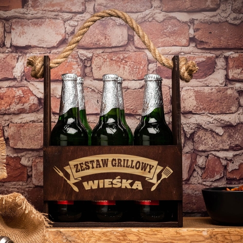 Nosidło na piwo z grawerem ciemne