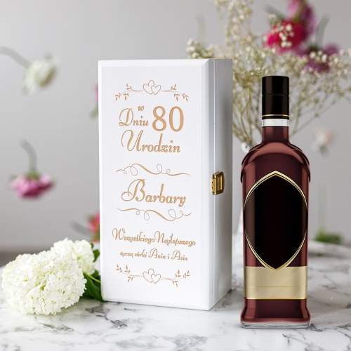 Skrzynka Biała na Alkohol Na Urodziny - Prezent na Urodziny - W Dniu Urodzin 