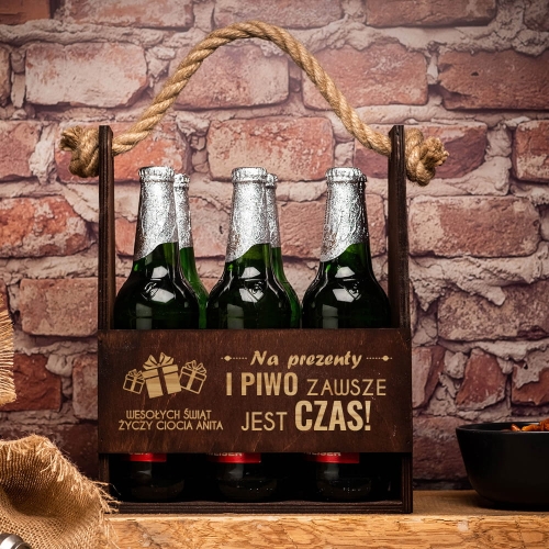 Nosidło na piwo z grawerem ciemne