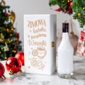 Skrzynka Biała na Alkohol Prezent na Święta - Prezent Świąteczny Skrzynka na Nalewkę - Zimowa Herbatka z Prądem