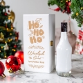 Skrzynka Biała na Alkohol Prezent na Święta - Prezent Świąteczny Skrzynka na Nalewkę - HO HO HO