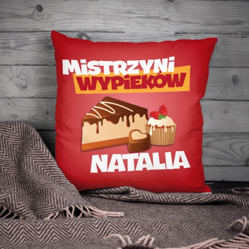 Poduszka z Nadrukiem - Prezent dla Cukiernika - Mistrzyni Wypieków