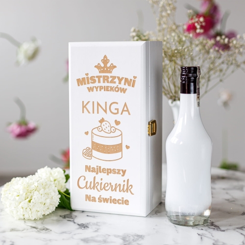 Skrzynka na Alkohol z Grawerem -  Prezent dla Cukiernika - Mistrzyni Wypieków - Najlepszy Cukiernik Na Świecie