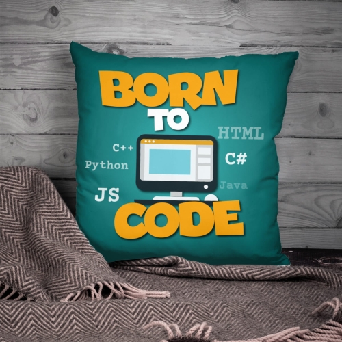 Poduszka z Nadrukiem - Prezent dla Informatyka - Born To Code