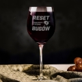 Kieliszek do Wina z Grawerem - Prezent dla Informatyka - Reset Programisty Od siedmiu Bugów