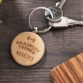 Drewniany Brelok do Kluczy z Grawerem - Prezent dla Trenera - Najlepszy Trener