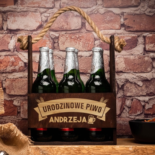 Nosidło na piwo z grawerem ciemne