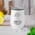 Kubek Termiczny dla Dziewczyny z Grawerem do Drinków Wina z Podwójną Ścianką -  Prezent dla Niej na Dzień Kobiet - Chyba dochodzi