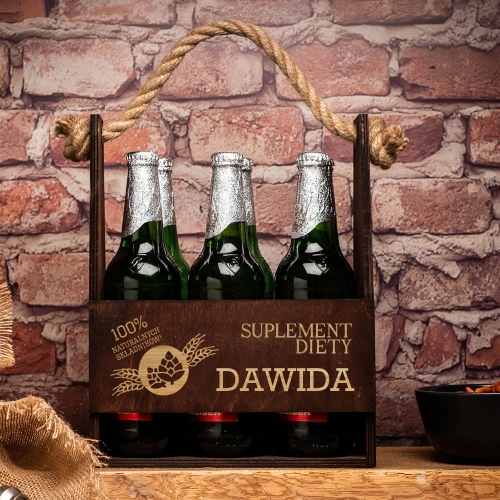 Nosidło na piwo z grawerem ciemne