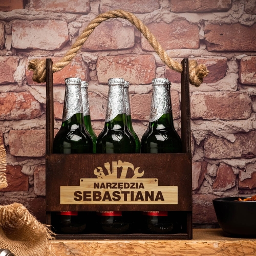 Nosidło na piwo z grawerem ciemne