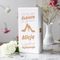 Skrzynka Biała na Alkohol Na Dzień Kobiet - Prezent Dla Kobiety - Najcudowniejsza Kobieta Na Świecie