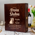 Skrzynka na Wino z Grawerem - Prezent na Ślub dla Pary Młodej - Para Młoda - Potrójna