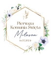 Drewniane Zaproszenie Na Komunię Dla Rodziców Chrzestnych w Pudełku - Liście