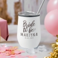 Termiczny Kubek Na Wieczór Panieński do Drinków Wina z Podwójną Ścianką -  Prezent dla Przyszłej Panny Młodej  -  Bride To Be