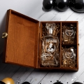 Karafka z Grawerem w Skrzynce i Szklanki Do Whisky - Prezent na Wieczór Kawalerski - Ostatnie Pożegnanie - Łamana