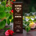 Skrzynka Na Wino z Grawerem dla Mamy - Prezent na Dzień Matki - Super Mama - Pojedyncza