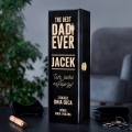 Skrzynka Czarna Na Wino z Grawerem dla Taty - Prezent na Dzień Ojca - The Best Dad Ever - Pojedyncza