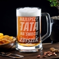 Kufel z Grawerem Do Piwa dla Taty - Prezent na Dzień Ojca - Najlepszy Tata Serduszka