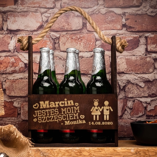 Nosidło na piwo z grawerem ciemne