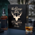 Zestaw Skrzynka na Whisky + Szklanka z Grawerem dla Taty - Prezent na Dzień Ojca - Dla Kochanego Taty