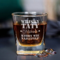 Zestaw Skrzynka na Whisky + Szklanka z Grawerem dla Taty - Prezent na Dzień Ojca - Ulubiony Trunek Taty