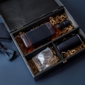 Zestaw Skrzynka na Whisky + Szklanka z Grawerem dla Taty - Prezent na Dzień Ojca - Najlepszy Tata na Świecie