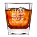 Szklanka Do Whisky z Grawerem dla Taty - Prezent na Dzień Ojca z Imieniem - Tata nie Kaktus