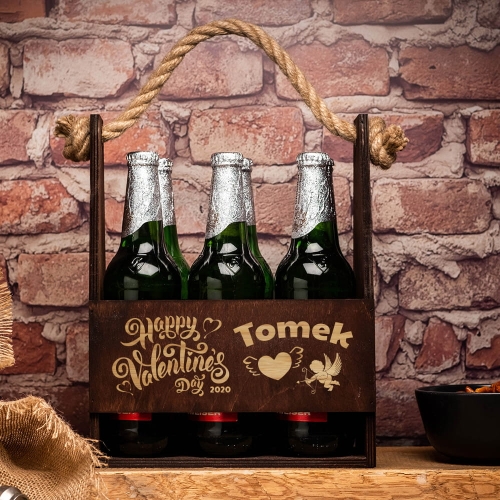 Nosidło na piwo z grawerem ciemne