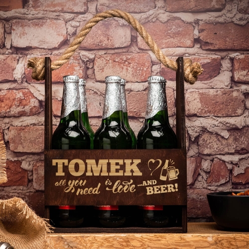 Nosidło na piwo z grawerem ciemne